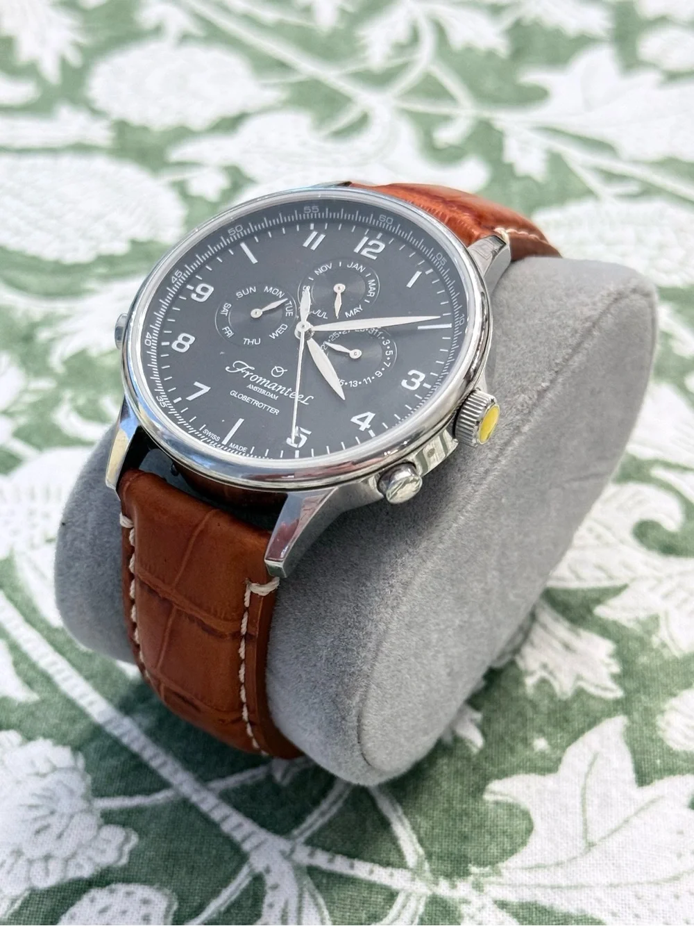 Fromanteel Amsterdam Globetrotter Men’s Watch Brown Leather